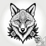 лиса, tattoo drawing outline, black outline o… – style Jagger Old – tattoo sketch (20.12.2025 02:16)