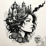 Tattoo sketch, howl’s moving castle silhouett… – style Jaeger Simple – tattoo sketch (20.12.2025 04:16)