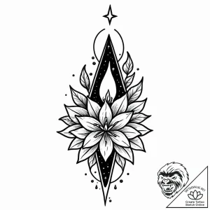 Nightshade bloom beneath spectral spire, tatt… – style Jaeger Mini – tattoo sketch (20.12.2025 11:17)