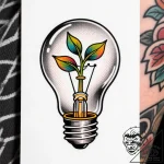 Tat tattoo sketch, entrepreneur’s lightbulb g… – style Flux Inscriptions – tattoo sketch (20.12.2025 14:37)