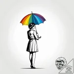 A lone figure with an umbrella walking down a… – style Jagger Old – tattoo sketch (20.12.2025 17:56)