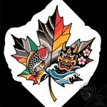 Tat tattoo sketch, maple leaves with crisp ge… – style Flux Inscriptions – tattoo sketch (20.12.2025 17:57)
