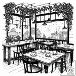 Tat tattoo sketch, café storefront with hangi… – style Jaeger Mini – tattoo sketch (20.12.2025 18:37)