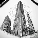 Tattoo design a towering skyscraper, symboliz… – style Jaeger Simple – tattoo sketch (20.12.2025 22:17)