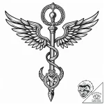 Tat tattoo sketch, minimalist silhouette of h… – style Jaeger Mini – tattoo sketch (20.12.2025 22:36)