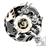 Tat tattoo sketch, elemental magic depiction… – style Flux Inscriptions – tattoo sketch (20.12.2025 23:17)