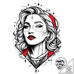 богоматерь, tattoo line art, rough sketchy li… – style Jaeger Mini – tattoo sketch (21.12.2025 02:37)