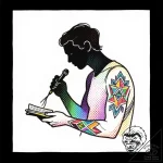 Tattoo design a simple silhouette of a person… – style Flux Inscriptions – tattoo sketch (21.12.2025 05:57)