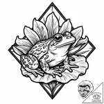 A photorealistic shot of a frog on a lily pad… – style Jaeger Mini – tattoo sketch (21.12.2025 07:57)