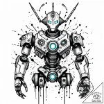 Tattoo sketch, robots with glowing circuitry,… – style Jaeger Mini – tattoo sketch (21.12.2025 10:36)
