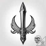 Warblade crowned with runes, tattoo flash she… – style Jagger Old – tattoo sketch (21.12.2025 16:17)