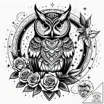 Tat tattoo sketch, cosmic owl with galaxies s… – style Jaeger Simple – tattoo sketch (21.12.2025 18:17)