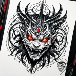 Sukuna’s markings from jujutsu kaisen – style Jaeger Simple – tattoo sketch (22.12.2025 00:57)