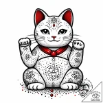 Maneki-neko (lucky cat) holding a crystal ins… – style Jaeger Mini – tattoo sketch (22.12.2025 01:17)