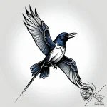 Tattoo sketch, black raven soaring against st… – style Jagger Old – tattoo sketch (22.12.2025 01:37)