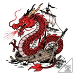 Tat tattoo sketch, colossal red sea dragon wr… – style Flux Inscriptions – tattoo sketch (22.12.2025 01:57)