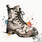 Tattoo design a weathered combat boot with de… – style Flux Inscriptions – tattoo sketch (22.12.2025 04:37)