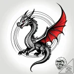 Aurora dragon flying through sky, tattoo line… – style Jagger Old – tattoo sketch (24.12.2025 01:37)