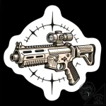 Tattoo sketch a futuristic weapon sight with… – style Flux Inscriptions – tattoo sketch (24.12.2025 03:17)