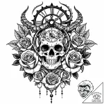 Clockwork dragon winding through ruins, tatto… – style Jaeger Mini – tattoo sketch (24.12.2025 03:57)