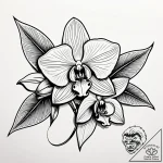орхидея, tattoo flash sheet design, linework… – style Jaeger Simple – tattoo sketch (24.12.2025 07:36)