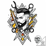 Tat tattoo sketch, barber’s scissors cutting… – style Jaeger Mini – tattoo sketch (24.12.2025 07:56)