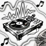 Tat tattoo sketch, dj’s turntable with pulsin… – style Flux Inscriptions – tattoo sketch (24.12.2025 08:37)