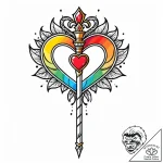 Tattoo design a scepter with a heart at its t… – style Jaeger Mini – tattoo sketch (24.12.2025 10:37)