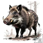 Boar – style Flux Inscriptions – tattoo sketch (24.12.2025 12:37)