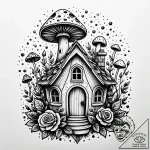 Cottagecore aesthetic: tiny mushroom house, t… – style Jaeger Simple – tattoo sketch (24.12.2025 15:37)