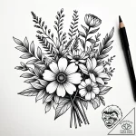 Tat tattoo sketch, wildflower bouquet painted… – style Jaeger Simple – tattoo sketch (24.12.2025 16:57)