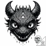 Tattoo sketch, toothless head close-up with g… – style Jaeger Mini – tattoo sketch (24.12.2025 17:17)