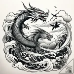 Tat tattoo sketch, soaring birds gliding over… – style Jaeger Simple – tattoo sketch (24.12.2025 18:17)