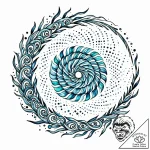 Kelp spiraling through spectral pool, concept… – style Jaeger Mini – tattoo sketch (24.12.2025 22:37)