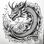 Opal chain winding through stars, tattoo flas… – style Jaeger Simple – tattoo sketch (25.12.2025 00:57)