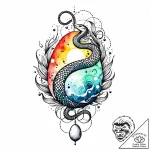 Serpent egg beneath spectral mist, ink illust… – style Jaeger Mini – tattoo sketch (25.12.2025 05:17)