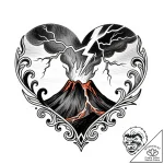 Volcanic lightning (dirty thunderstorm) insid… – style Flux Inscriptions – tattoo sketch (25.12.2025 05:57)