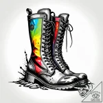 Tattoo design a detailed image of worn combat… – style Jagger Old – tattoo sketch (25.12.2025 06:57)