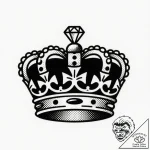 Tattoo sketch a minimalist crown with a singl… – style Flux Inscriptions – tattoo sketch (25.12.2025 08:37)