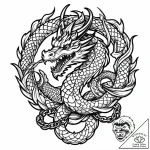 Dragon chain fused with scales, tattoo sketch… – style Jaeger Mini – tattoo sketch (25.12.2025 11:56)