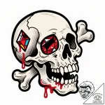 Blood jewels embedded in bone, tattoo line ar… – style Flux Inscriptions – tattoo sketch (25.12.2025 12:37)