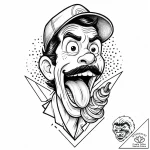 Tattoo sketch, duke with goofy eyes and tongu… – style Jaeger Mini – tattoo sketch (25.12.2025 13:16)