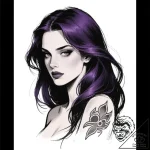Eskiz.to, tattoo sketch, violet with dark hai… – style Flux Inscriptions – tattoo sketch (25.12.2025 17:57)