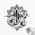 Tat tattoo sketch, waves crashing into abstra… – style Flux Inscriptions – tattoo sketch (25.12.2025 20:37)