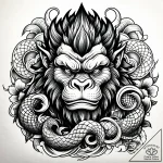 Tattoo sketch a powerful gorilla, hands clenc… – style Jaeger Simple – tattoo sketch (26.12.2025 04:57)