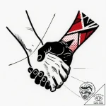 Tattoo design a silhouette of two hands holdi… – style Flux Inscriptions – tattoo sketch (26.12.2025 07:17)