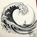 Tattoo sketch, slender minimalistic wave curl… – style Jaeger Simple – tattoo sketch (26.12.2025 07:36)
