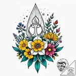 Tattoo sketch, wildflower bouquet with soft m… – style Jagger Old – tattoo sketch (26.12.2025 09:36)
