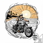 Tat tattoo sketch, motorcycle speeding along… – style Jaeger Mini – tattoo sketch (26.12.2025 14:16)