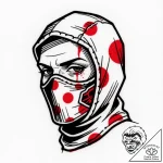 A detailed balaclava over face, hidden,, tatt… – style Flux Inscriptions – tattoo sketch (26.12.2025 16:17)